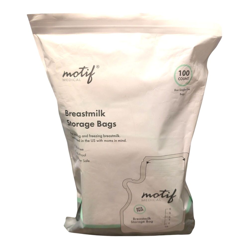 Motif Medical Breastmilk Storage Bags 100 Count  BPA Free Freezer Safe